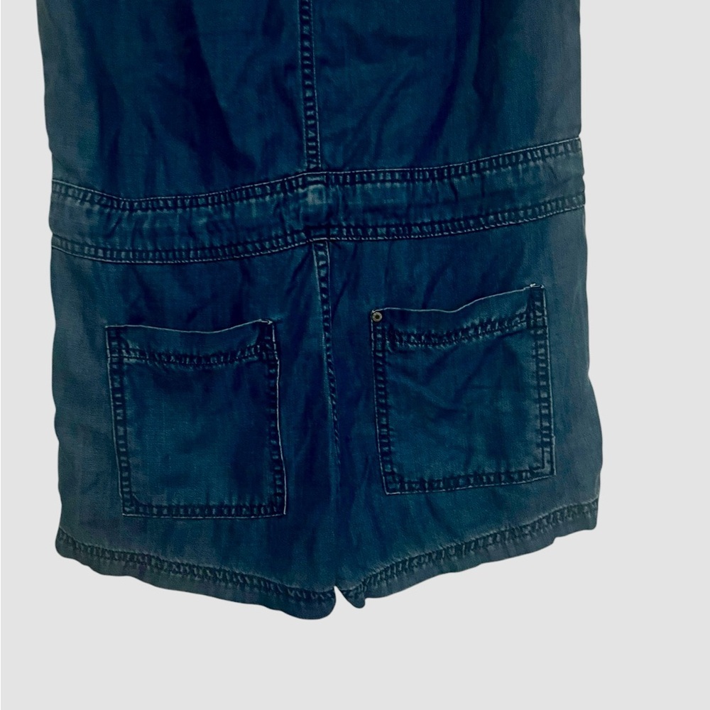 & Denim blue denim Tie waist Sleeveless Romper - Picture 5 of 5